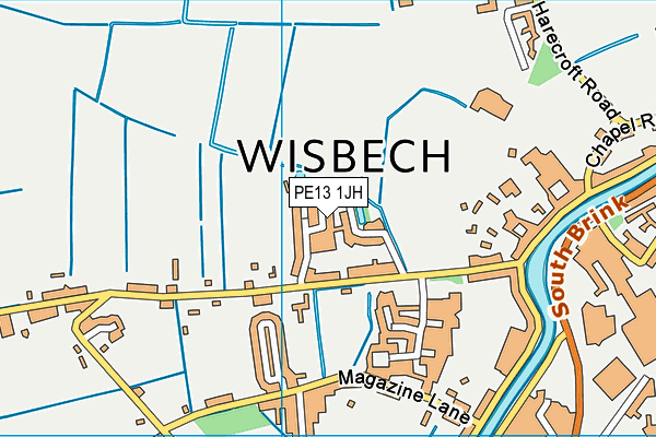 PE13 1JH map - OS VectorMap District (Ordnance Survey)
