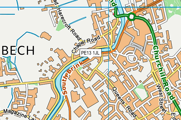 PE13 1JL map - OS VectorMap District (Ordnance Survey) PE13 1JL map - OS VectorMap District (Ordnance Survey)