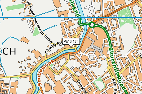 PE13 1JT map - OS VectorMap District (Ordnance Survey) PE13 1JT map - OS VectorMap District (Ordnance Survey)