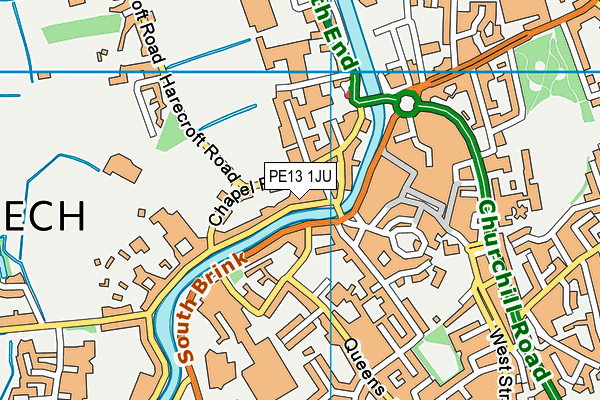 PE13 1JU map - OS VectorMap District (Ordnance Survey) PE13 1JU map - OS VectorMap District (Ordnance Survey)