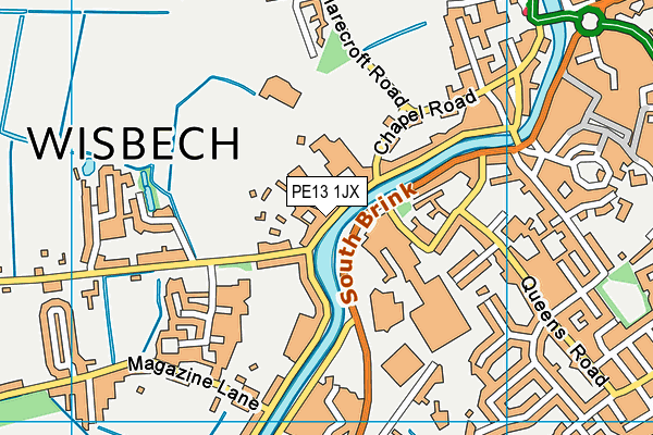 PE13 1JX map - OS VectorMap District (Ordnance Survey) PE13 1JX map - OS VectorMap District (Ordnance Survey)