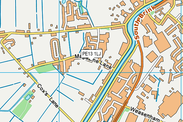 PE13 1LJ map - OS VectorMap District (Ordnance Survey) PE13 1LJ map - OS VectorMap District (Ordnance Survey)
