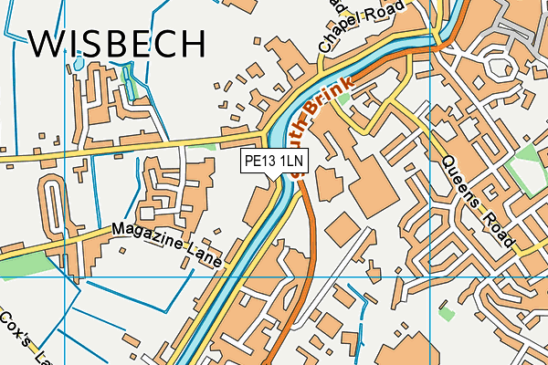 PE13 1LN map - OS VectorMap District (Ordnance Survey) PE13 1LN map - OS VectorMap District (Ordnance Survey)