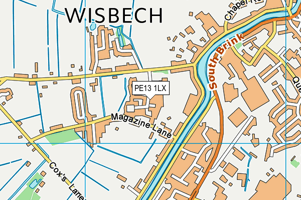 PE13 1LX map - OS VectorMap District (Ordnance Survey) PE13 1LX map - OS VectorMap District (Ordnance Survey)