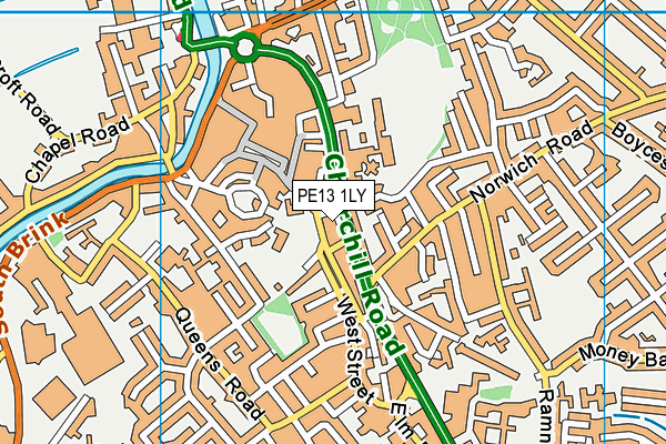 PE13 1LY map - OS VectorMap District (Ordnance Survey) PE13 1LY map - OS VectorMap District (Ordnance Survey)