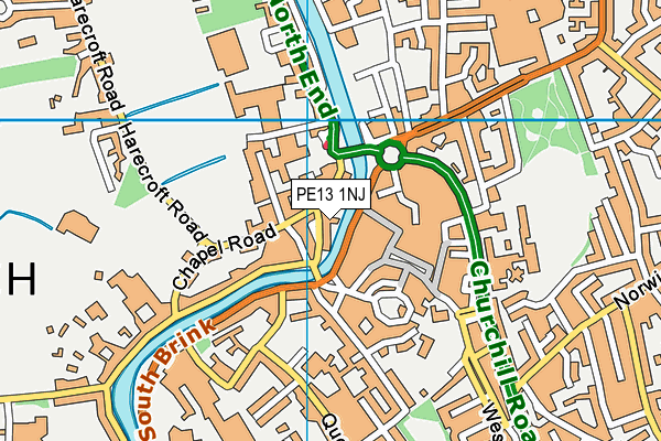 PE13 1NJ map - OS VectorMap District (Ordnance Survey) PE13 1NJ map - OS VectorMap District (Ordnance Survey)