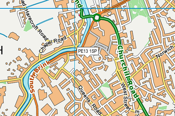 PE13 1SP map - OS VectorMap District (Ordnance Survey) PE13 1SP map - OS VectorMap District (Ordnance Survey)