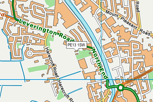 PE13 1SW map - OS VectorMap District (Ordnance Survey) PE13 1SW map - OS VectorMap District (Ordnance Survey)