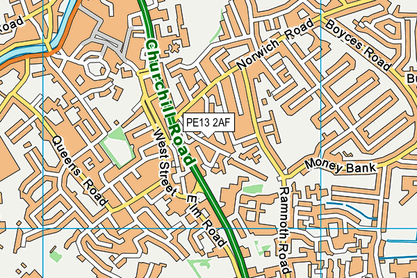 PE13 2AF map - OS VectorMap District (Ordnance Survey) PE13 2AF map - OS VectorMap District (Ordnance Survey)