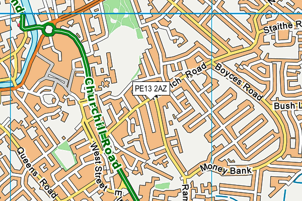 PE13 2AZ map - OS VectorMap District (Ordnance Survey) PE13 2AZ map - OS VectorMap District (Ordnance Survey)
