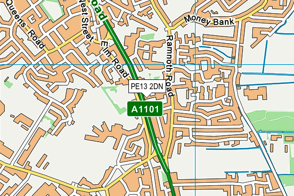 PE13 2DN map - OS VectorMap District (Ordnance Survey) PE13 2DN map - OS VectorMap District (Ordnance Survey)