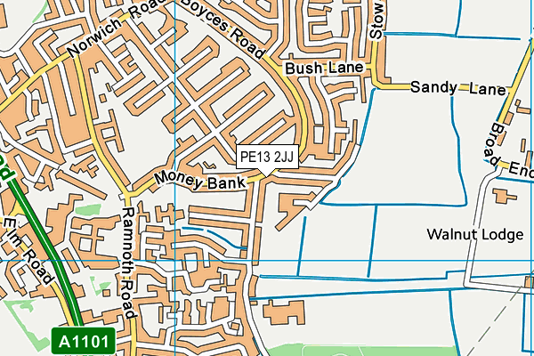 PE13 2JJ map - OS VectorMap District (Ordnance Survey) PE13 2JJ map - OS VectorMap District (Ordnance Survey)