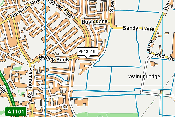 PE13 2JL map - OS VectorMap District (Ordnance Survey) PE13 2JL map - OS VectorMap District (Ordnance Survey)