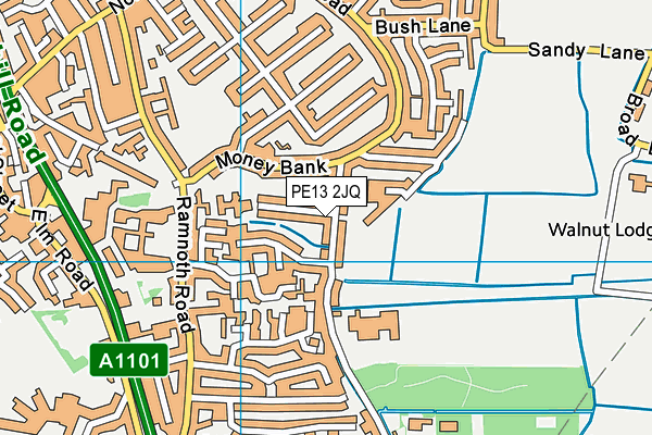 PE13 2JQ map - OS VectorMap District (Ordnance Survey) PE13 2JQ map - OS VectorMap District (Ordnance Survey)