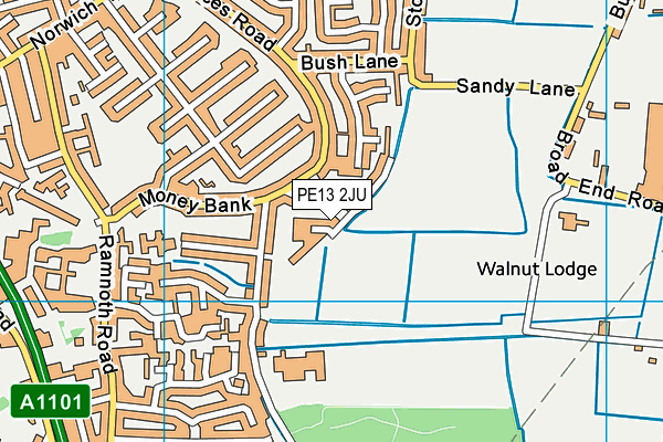 PE13 2JU map - OS VectorMap District (Ordnance Survey) PE13 2JU map - OS VectorMap District (Ordnance Survey)