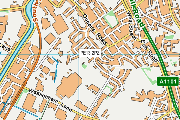 PE13 2PZ map - OS VectorMap District (Ordnance Survey) PE13 2PZ map - OS VectorMap District (Ordnance Survey)