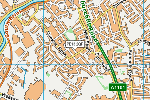 PE13 2QP map - OS VectorMap District (Ordnance Survey)