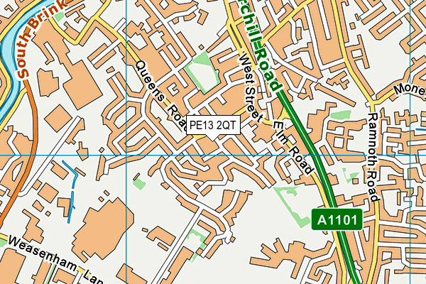 PE13 2QT map - OS VectorMap District (Ordnance Survey) PE13 2QT map - OS VectorMap District (Ordnance Survey)