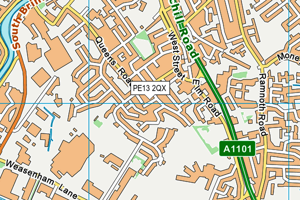 PE13 2QX map - OS VectorMap District (Ordnance Survey) PE13 2QX map - OS VectorMap District (Ordnance Survey)