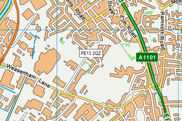 PE13 2QZ map - OS VectorMap District (Ordnance Survey)