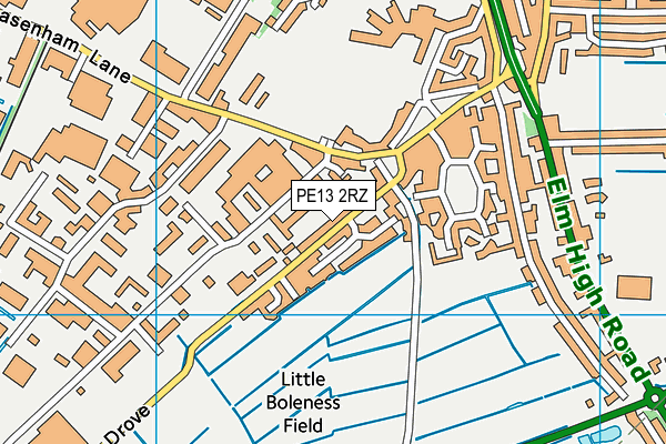 PE13 2RZ map - OS VectorMap District (Ordnance Survey) PE13 2RZ map - OS VectorMap District (Ordnance Survey)