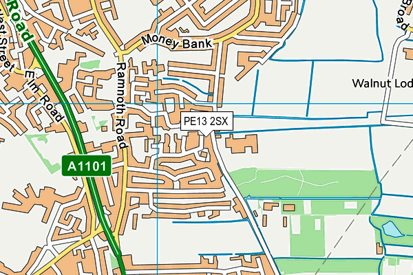 PE13 2SX map - OS VectorMap District (Ordnance Survey) PE13 2SX map - OS VectorMap District (Ordnance Survey)
