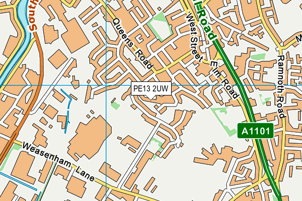 PE13 2UW map - OS VectorMap District (Ordnance Survey) PE13 2UW map - OS VectorMap District (Ordnance Survey)