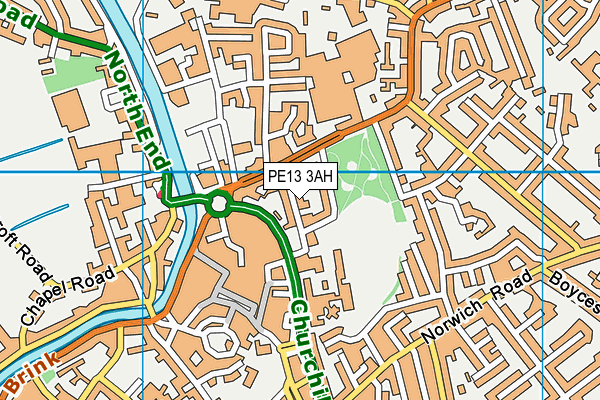 PE13 3AH map - OS VectorMap District (Ordnance Survey) PE13 3AH map - OS VectorMap District (Ordnance Survey)