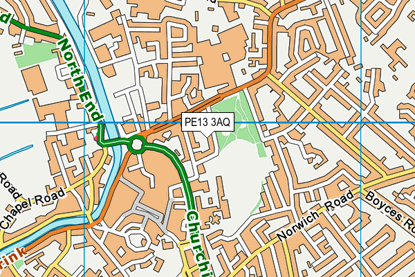 PE13 3AQ map - OS VectorMap District (Ordnance Survey) PE13 3AQ map - OS VectorMap District (Ordnance Survey)