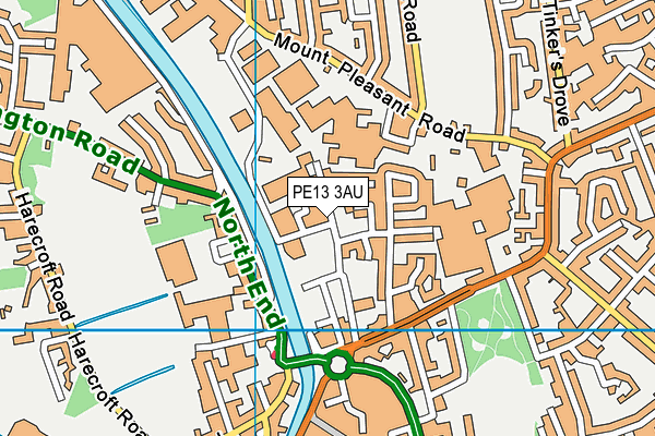 PE13 3AU map - OS VectorMap District (Ordnance Survey)
