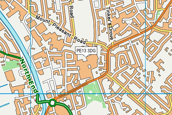 PE13 3DG map - OS VectorMap District (Ordnance Survey) PE13 3DG map - OS VectorMap District (Ordnance Survey)