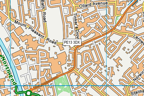 PE13 3DX map - OS VectorMap District (Ordnance Survey) PE13 3DX map - OS VectorMap District (Ordnance Survey)