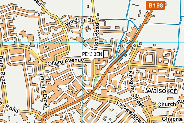 PE13 3EN map - OS VectorMap District (Ordnance Survey) PE13 3EN map - OS VectorMap District (Ordnance Survey)