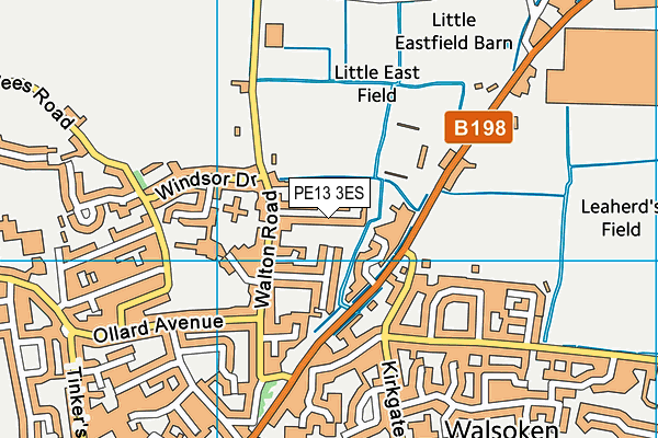 PE13 3ES map - OS VectorMap District (Ordnance Survey) PE13 3ES map - OS VectorMap District (Ordnance Survey)