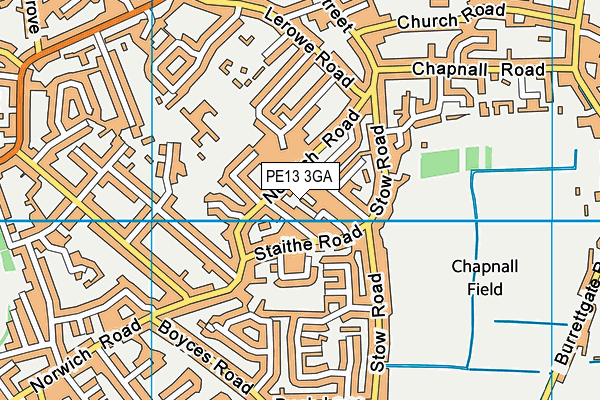PE13 3GA map - OS VectorMap District (Ordnance Survey) PE13 3GA map - OS VectorMap District (Ordnance Survey)