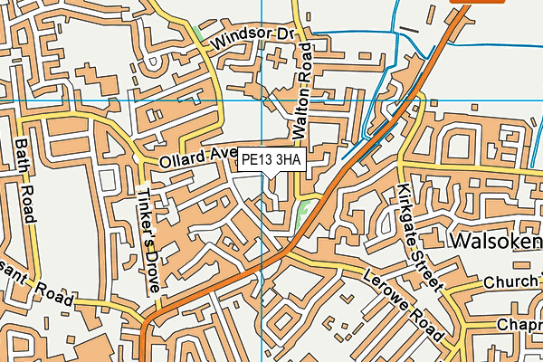 PE13 3HA map - OS VectorMap District (Ordnance Survey) PE13 3HA map - OS VectorMap District (Ordnance Survey)