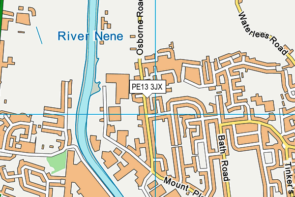 PE13 3JX map - OS VectorMap District (Ordnance Survey) PE13 3JX map - OS VectorMap District (Ordnance Survey)
