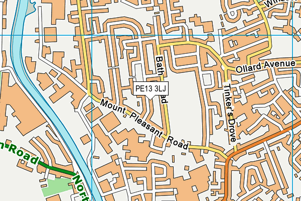 PE13 3LJ map - OS VectorMap District (Ordnance Survey) PE13 3LJ map - OS VectorMap District (Ordnance Survey)