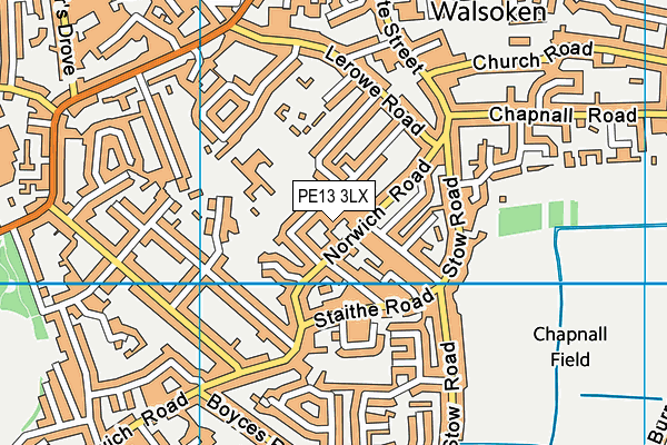 PE13 3LX map - OS VectorMap District (Ordnance Survey) PE13 3LX map - OS VectorMap District (Ordnance Survey)