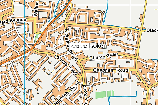 PE13 3NZ map - OS VectorMap District (Ordnance Survey) PE13 3NZ map - OS VectorMap District (Ordnance Survey)
