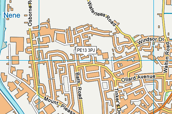 PE13 3PJ map - OS VectorMap District (Ordnance Survey) PE13 3PJ map - OS VectorMap District (Ordnance Survey)