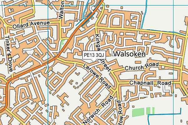 PE13 3QJ map - OS VectorMap District (Ordnance Survey) PE13 3QJ map - OS VectorMap District (Ordnance Survey)