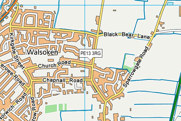 PE13 3RG map - OS VectorMap District (Ordnance Survey)