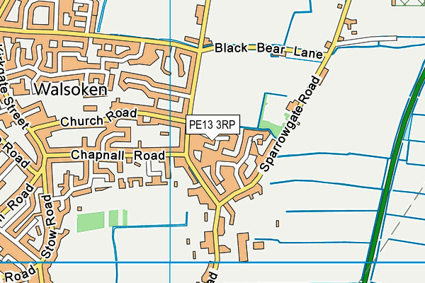 PE13 3RP map - OS VectorMap District (Ordnance Survey) PE13 3RP map - OS VectorMap District (Ordnance Survey)