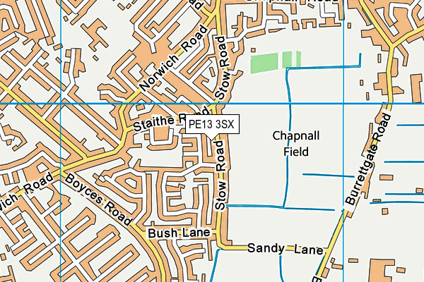 PE13 3SX map - OS VectorMap District (Ordnance Survey) PE13 3SX map - OS VectorMap District (Ordnance Survey)