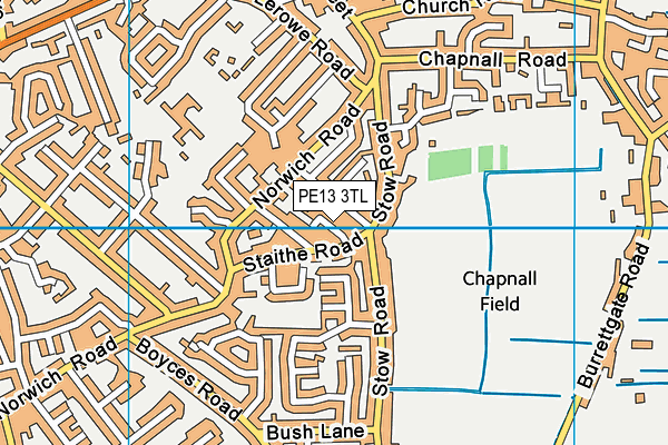 PE13 3TL map - OS VectorMap District (Ordnance Survey) PE13 3TL map - OS VectorMap District (Ordnance Survey)