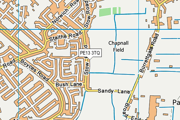 PE13 3TQ map - OS VectorMap District (Ordnance Survey) PE13 3TQ map - OS VectorMap District (Ordnance Survey)