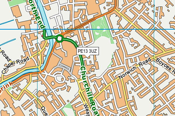 PE13 3UZ map - OS VectorMap District (Ordnance Survey) PE13 3UZ map - OS VectorMap District (Ordnance Survey)