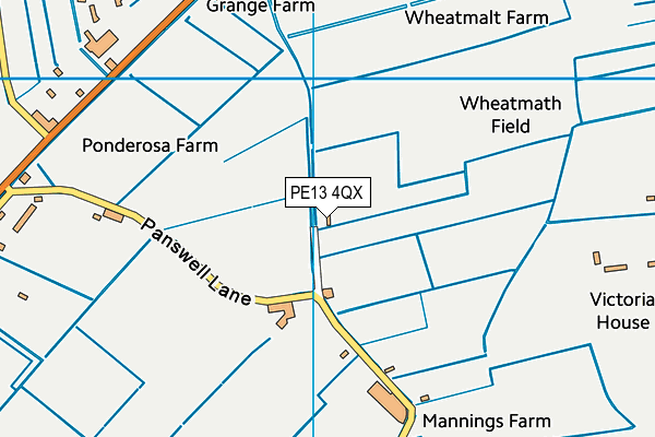 PE13 4QX map - OS VectorMap District (Ordnance Survey) PE13 4QX map - OS VectorMap District (Ordnance Survey)