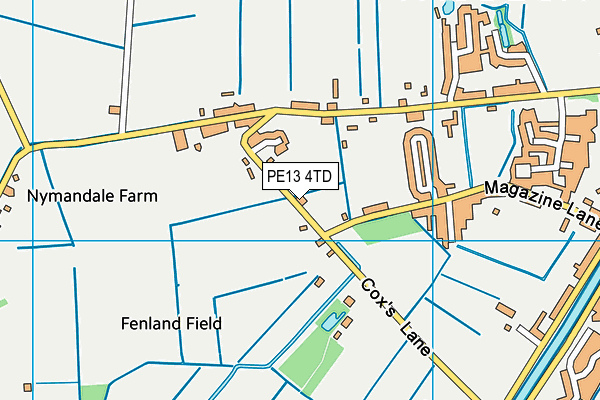 PE13 4TD map - OS VectorMap District (Ordnance Survey) PE13 4TD map - OS VectorMap District (Ordnance Survey)